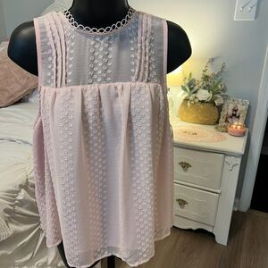 Miami Pink Relaxed Pleated Blouse worn once